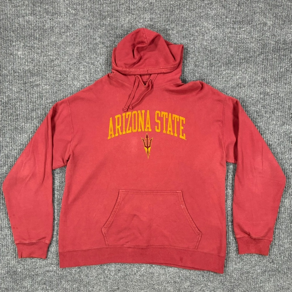 Arizona State Sun Devils ComfortWash Hoodie Large Maroon Pullover Sweatshirt ASU